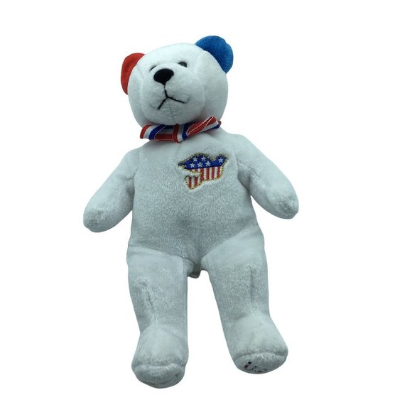 Holy Bears Patriotic Plush Stuffed Animal Embroidered Dove USA White Blue Red - Picture 6 of 6